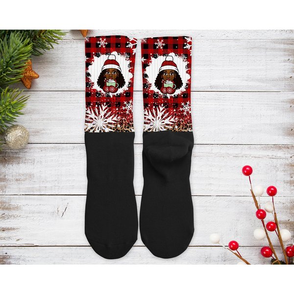 African American Girl Christmas Socks, African American-image