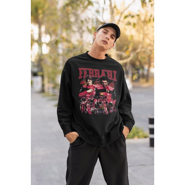 Charles Leclerc, Carlos Sainz Racing 90S Vintage Sweatshirt, Leclerc Sweatshirt-image