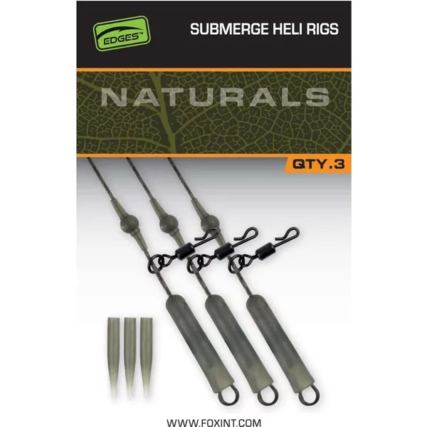FOX Edges Naturals Submerge Heli Rig Leaders 18Kg 75Cm 3Pcs-image
