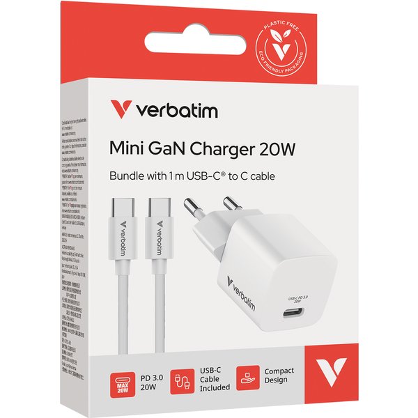 Verbatim Ladeadapter Essentials SET 20W Mini GaN