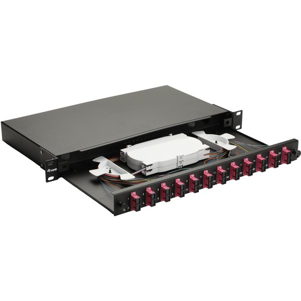 Equip LWL-Spleißkasten 12-Port SC-Duplex OM4 1U komplett sw