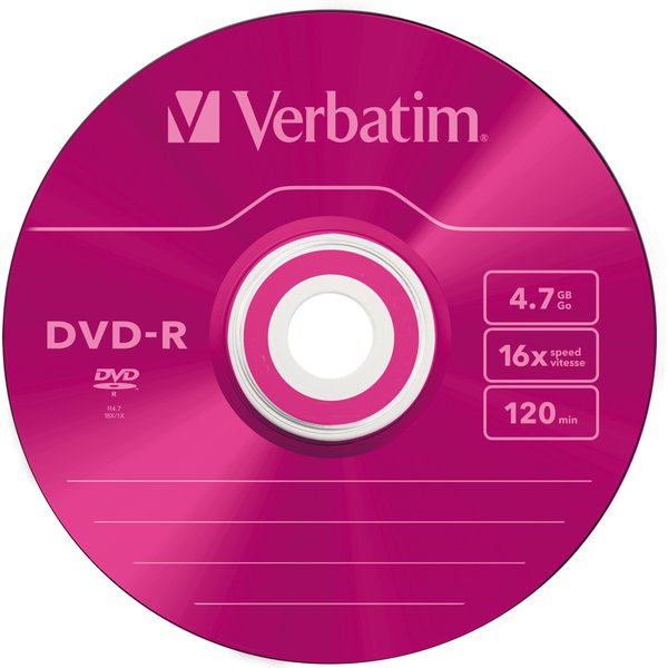 DVD-R Verbatim 4,7GB 5pcs Slim J. Colour 16x