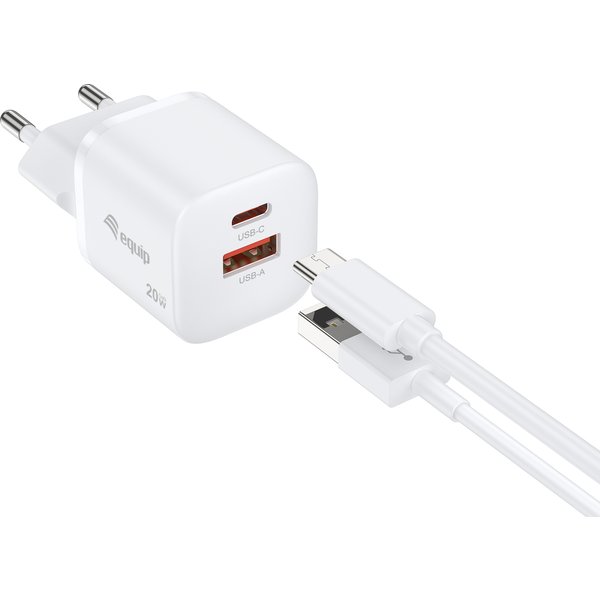 Equip Ladegerät 2Port USB-C PD3.0/USB-A GaN 20WÜSS ws