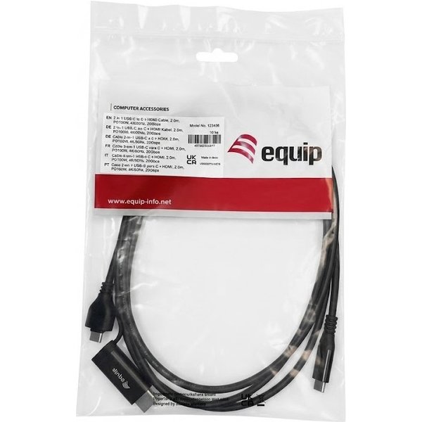 Equip Adapter USB-C->USB-C+HDMI PD100W 4K/60Hz - Adapter - Digital/Daten