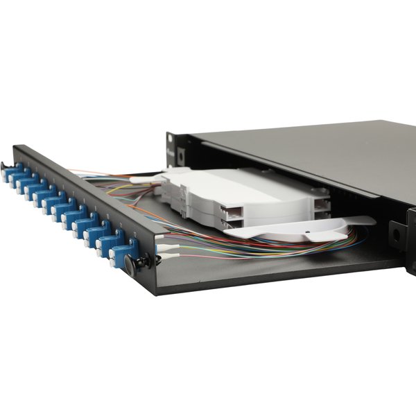 Equip LWL-Spleißkasten 12-Port LC-Duplex OS2 1U komplett sw