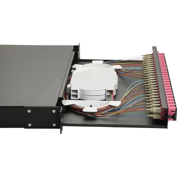 Equip LWL-Spleißkasten 24-Port SC-Duplex OM4 1U komplett sw