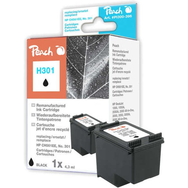 Peach Tinte schwarz PI300-396 kompatibel zu HP 301 CH561EE - Kompatibel - Tintenpatrone