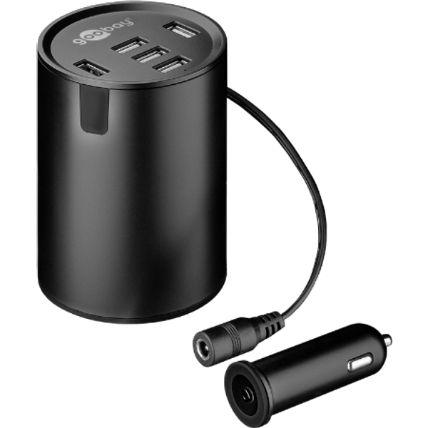 Goobay Cup Holder Car Charger w. 5 USB-Ports