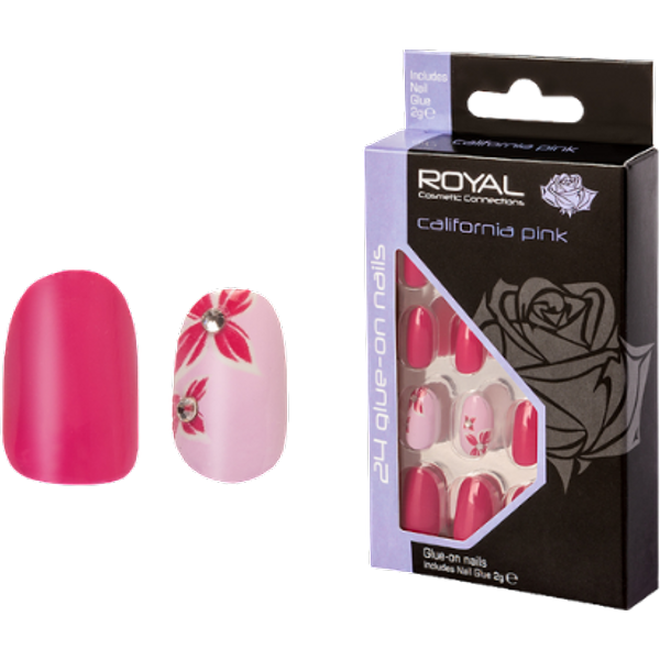 Royal Artificial Nails California Pink - 24 pcs