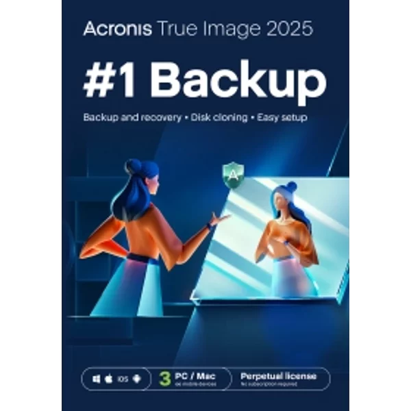 Acronis True Image 2025 | 3 PC oder Mac | Einmaliger Kauf | Perpetual