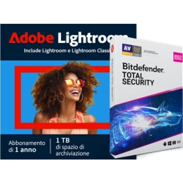 Adobe Lightroom CC + Bitdefender Total Security| 1 utente | 1 anno | 1TB cloud storage