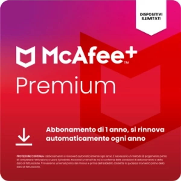 McAfee+ Premium Individual | 1 anno | Dispositivi illimitati | Nuovo (McAfee Plus Premium)
