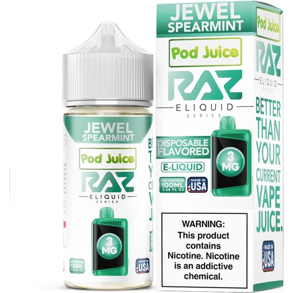 Jewel Spearmint Pod Juice RAZ Disposable Collab E-juice 100ml (Freebase)