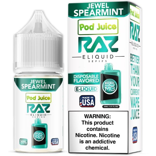 Jewel Spearmint Pod Juice RAZ Disposable Collab Nic Salt E-juice 30ml