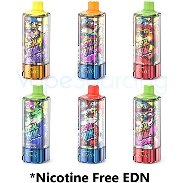 WASPE Crystal 8-in-1 180K Nicotine Free Disposable Vape 68ml 0% (180000 Puffs)