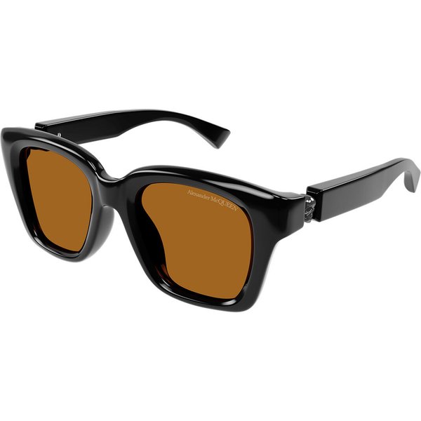 Alexander McQueen AM0432SA Asian Fit 004 Men's Sunglasses Black Size 52