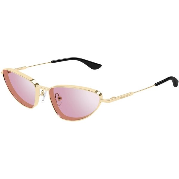 Alexander McQueen AM0522S 004 Women’s Sunglasses Gold Size 56