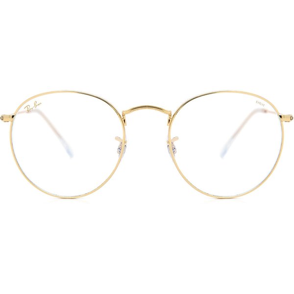 レイバン Ray-Ban RB3447 円形 金属 青-Light Block 9196BL サングラス - 男性用 - 金色