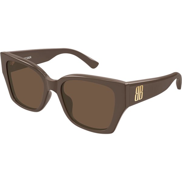 Balenciaga BB0474S Asian Fit 004 Women’s Sunglasses Brown Size 55
