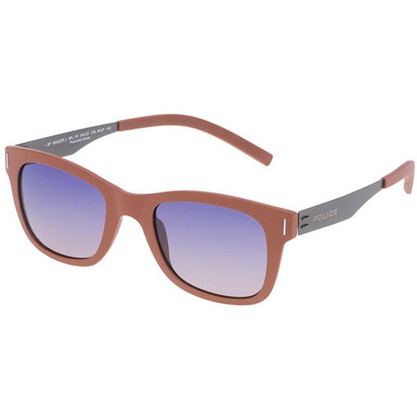 Police SPL170 WAGER 2 Polarized NKJP Men's Sunglasses Brown Size 50