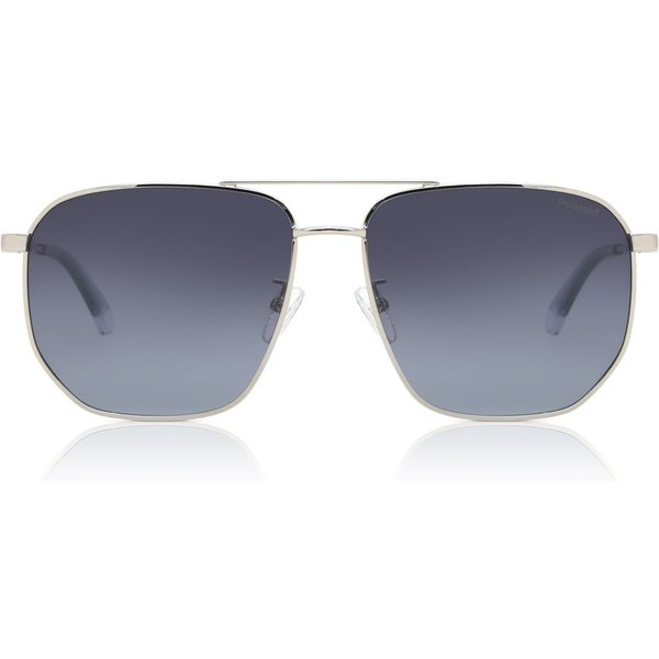 Polaroid PLD 4141/G/S/X Asian Fit Polarized 010/WJ Men's Sunglasses Silver Size 59