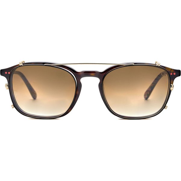 Etnia Barcelona 赤wood Sun Clip-On Only GDBK メガネ フレーム - 男性用 - 金色