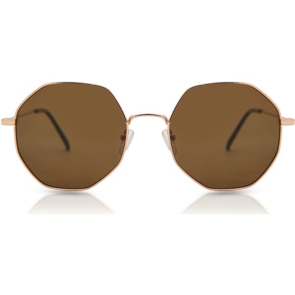 Geometric Full Rim Metal Men's Prescription Sunglasses Rose-Gold Size 55 - SmartBuy Collection