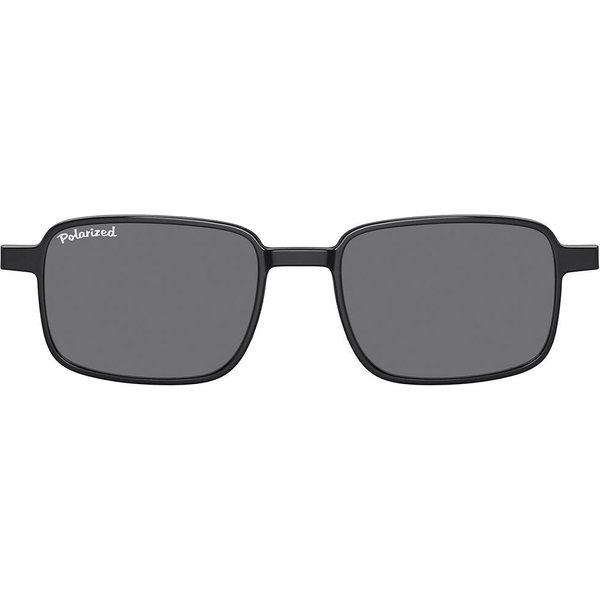 Rectangle Clip-On TR90 Men's Prescription Sunglasses Black Size 54 - SmartBuy Collection