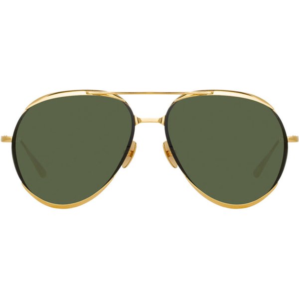 Linda Farrow MATISSE LFL1207 C1 Men's Sunglasses Gold Size 61