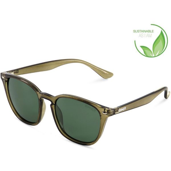 Sinner Sorai Polarized SISU-939-75-P28 Men's Sunglasses Green Size 50