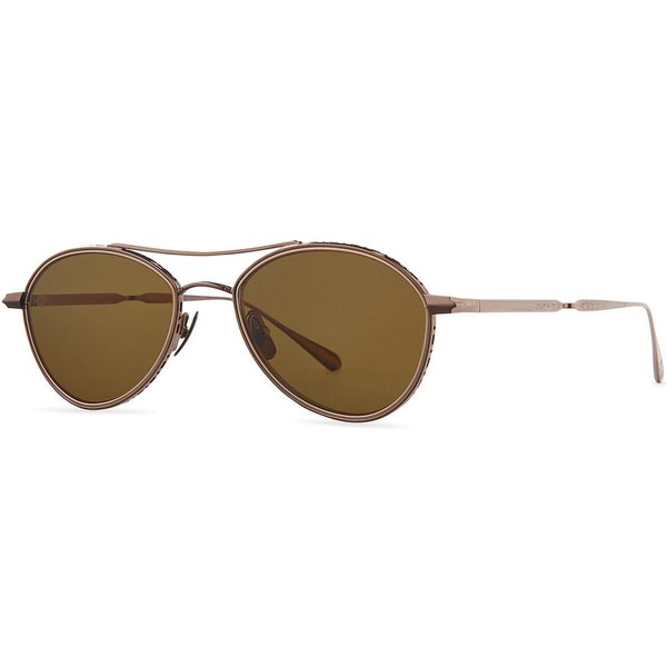 Garrett Leight BENNETT S Polarized BZ/MOJBRN PLR Men's Sunglasses Brown Size 53