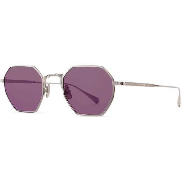 Garrett Leight EDEN S BPLT/SFSELV Men's Sunglasses Silver Size 47