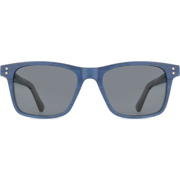 Square Full Rim Wood Men's Prescription Sunglasses Blue Size 51 - SmartBuy Collection