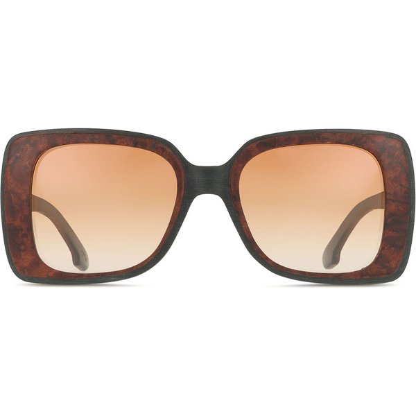 Square Full Rim Wood Women’s Prescription Sunglasses Brown Size 52 - SmartBuy Collection