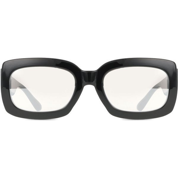 Rectangle Full Rim Plastic Women’s Prescription Sunglasses Black Size 54 - SmartBuy Collection