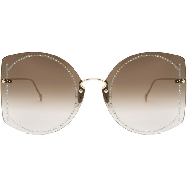 Salvatore Ferragamo SF 196SR 703 Women’s Sunglasses Gold Size 66