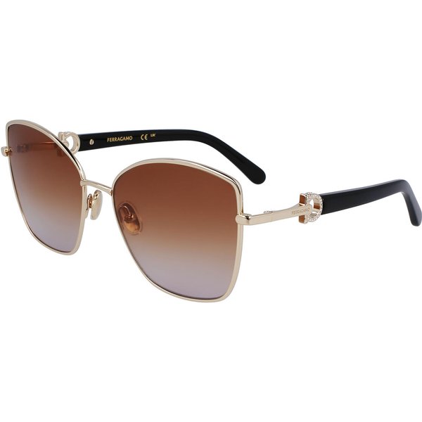Salvatore Ferragamo SF312SR 745 Women’s Sunglasses Gold Size 60