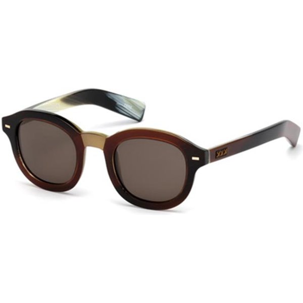 Zegna ZC0011 47E Men's Sunglasses Brown Size 47