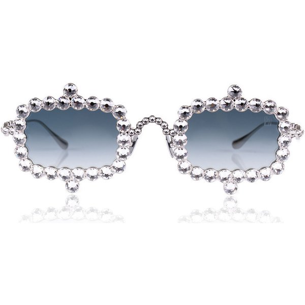 Anna-Karin Karlsson CRYSTAL MIRAGE White Gold Women’s Sunglasses Silver Size 56