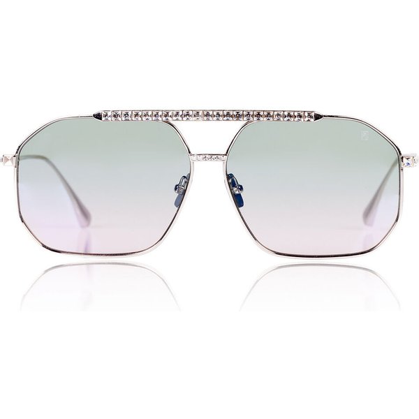 Anna-Karin Karlsson LE BOSS 2.0 White Gold Blush Women’s Sunglasses Silver Size 62