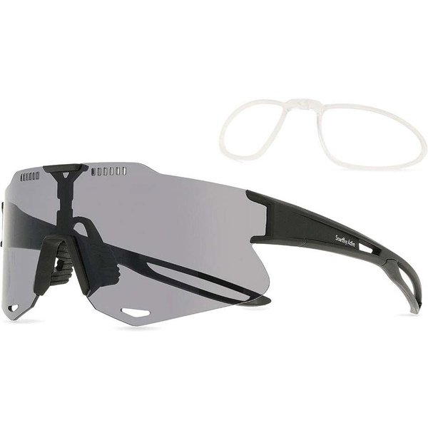 Single Lens Rimless TR90 Men's Prescription Sunglasses Black Size 135 - SmartBuy Collection