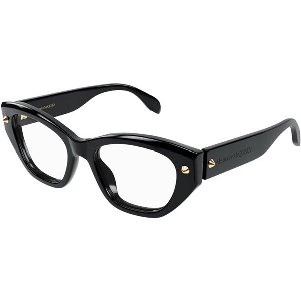 Alexander McQueen AM0410O 001 Women’s Eyeglasses Black Size 52 - Blue Light Block Available
