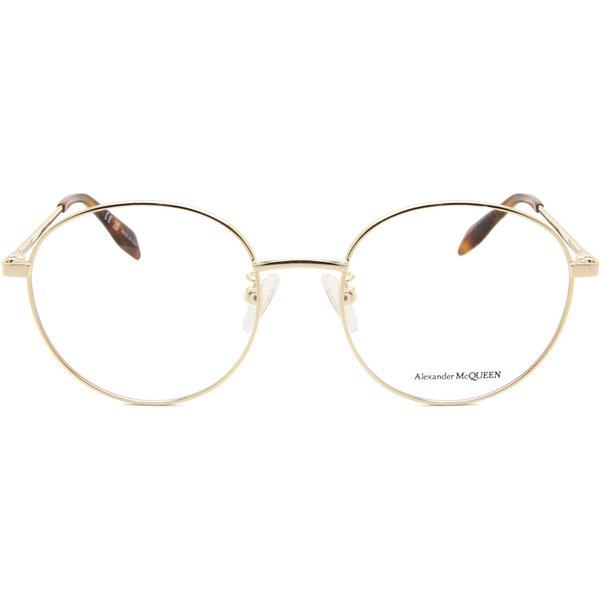Alexander McQueen AM0414O 002 Men's Eyeglasses Gold Size 51 - Blue Light Block Available