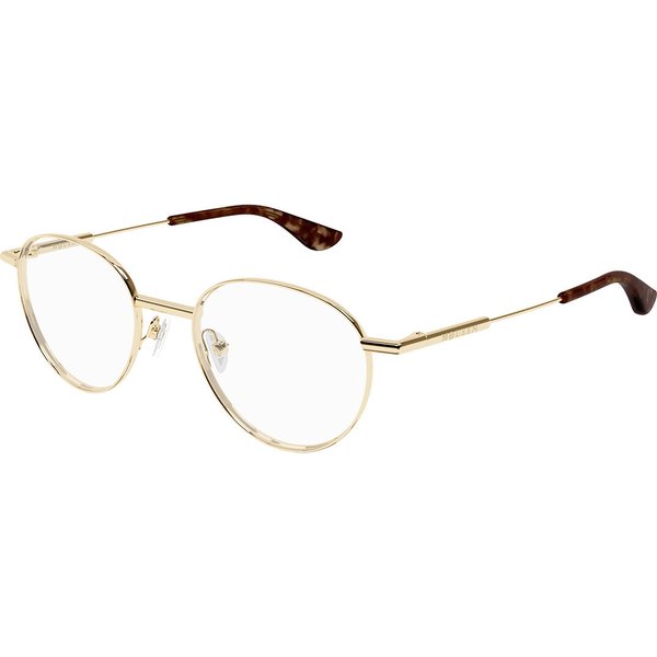 Alexander McQueen AM0502O Asian Fit 002 Men's Eyeglasses Gold Size 49 - Blue Light Block Available