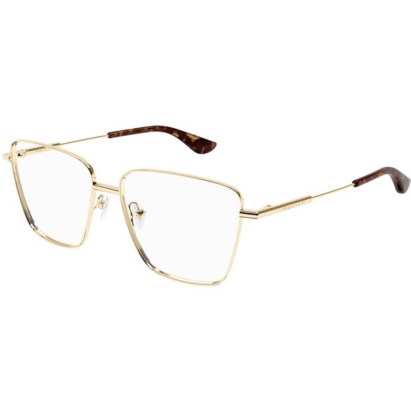 Alexander McQueen AM0503O Asian Fit 002 Women’s Eyeglasses Gold Size 55 - Blue Light Block Available