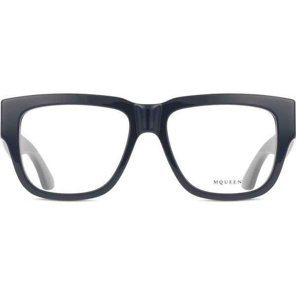 Alexander McQueen AM0510O 003 Men's Eyeglasses Blue Size 55 - Blue Light Block Available