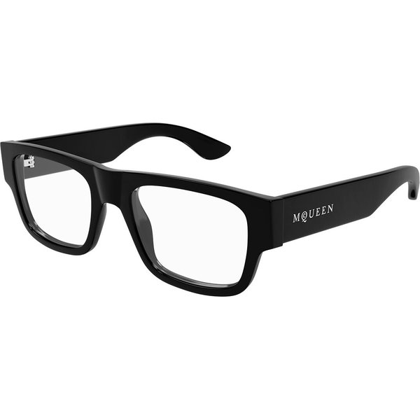 Alexander McQueen AM0511O 001 Men's Eyeglasses Black Size 53 - Blue Light Block Available
