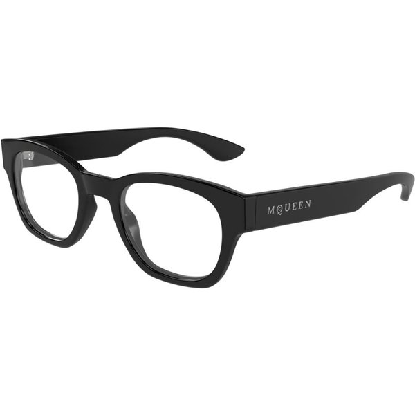 Alexander McQueen AM0530O 005 Men's Eyeglasses Black Size 52 - Blue Light Block Available