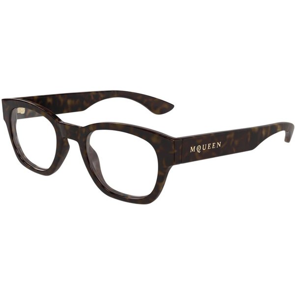 Alexander McQueen AM0530O 006 Men's Eyeglasses Tortoiseshell Size 52 - Blue Light Block Available