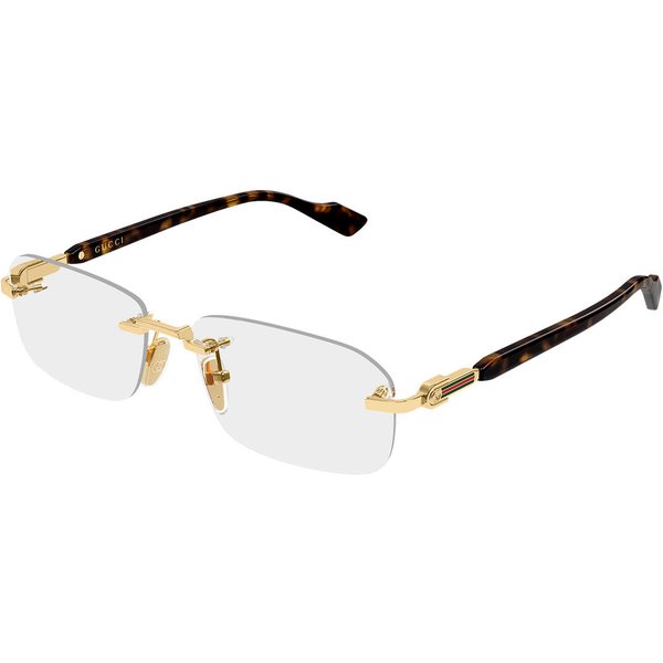 Gucci GG1221O 007 Men's Eyeglasses Gold Size 56 - Blue Light Block Available